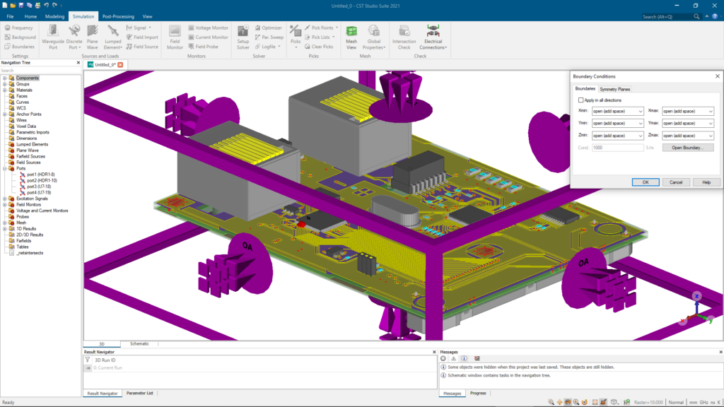 PCB Analysis using CST Electromagnetic Simulation Software